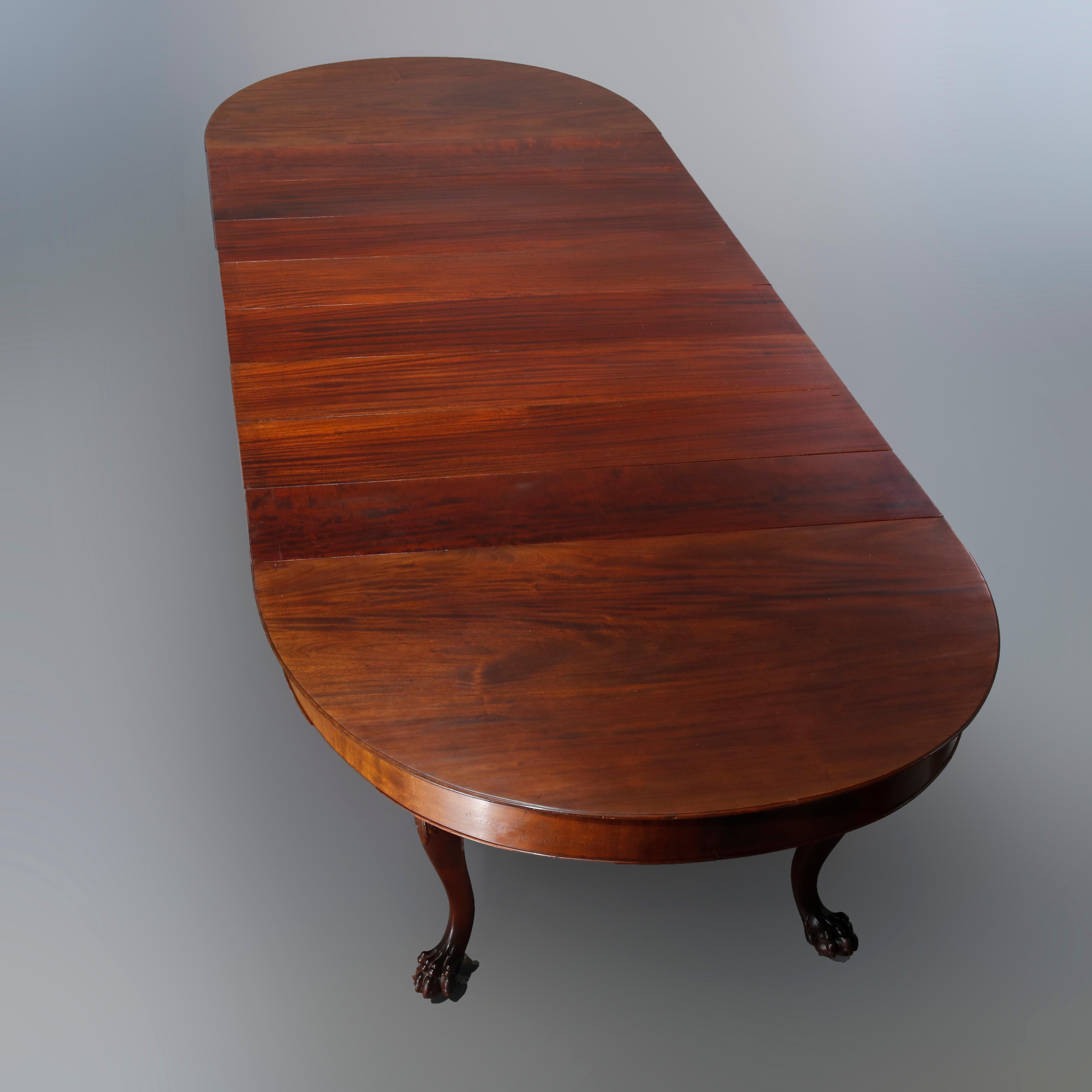 antique mahogany claw foot dining table