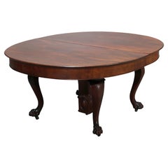 Antique Horner School Mahogany Claw Foot Dining Table with Eight Leaves c1890