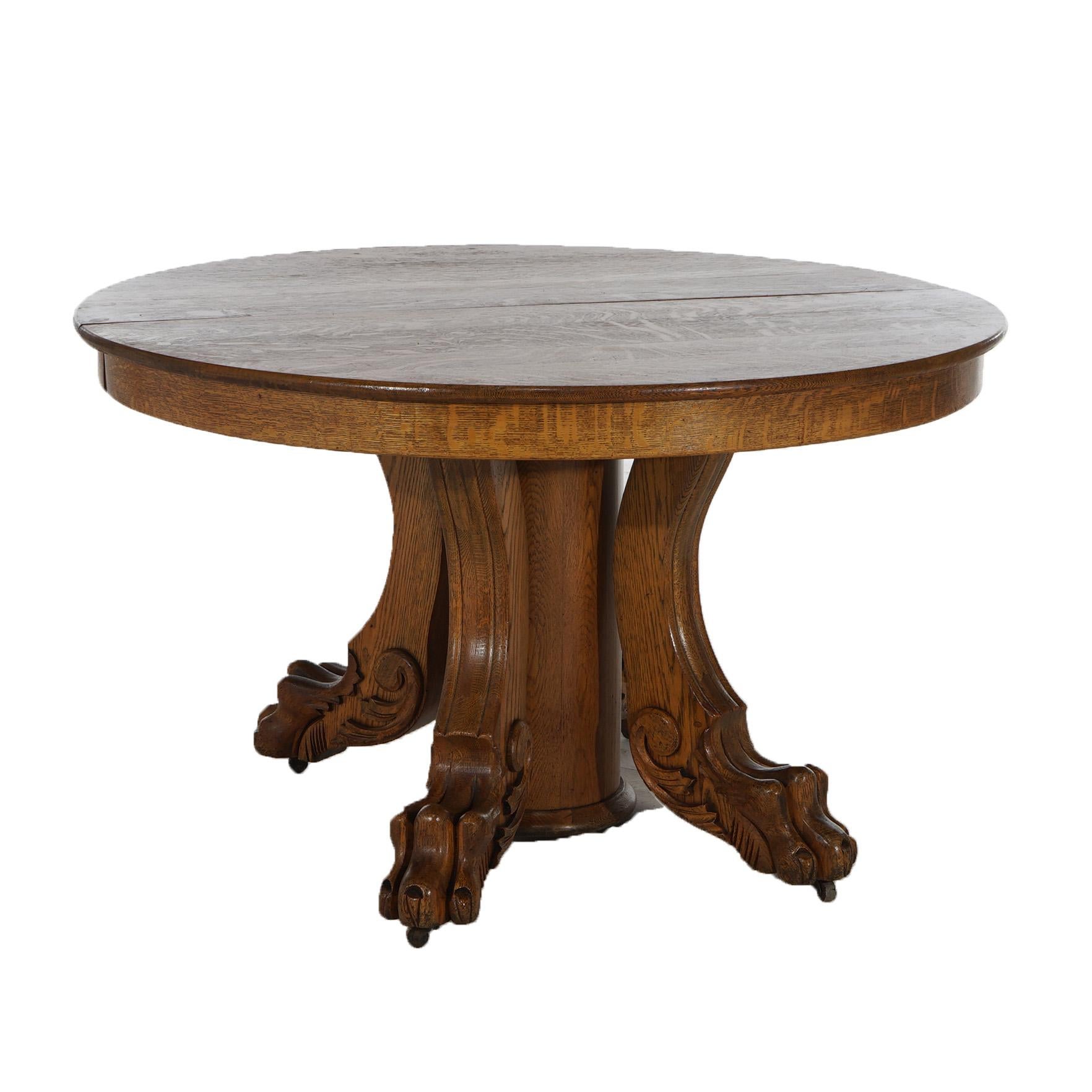 oak clawfoot table