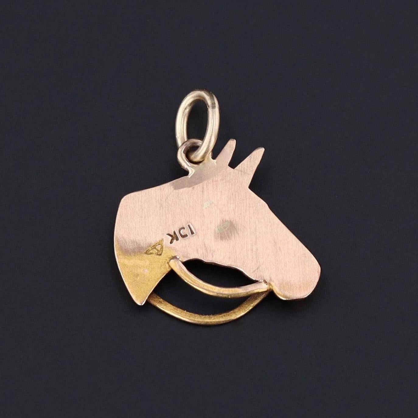 Antiguo Colgante de Conversión de Caballo de Oro de 10k Eduardiano en venta
