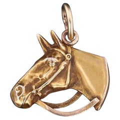 Antiguo Colgante de Conversión de Caballo de Oro de 10k