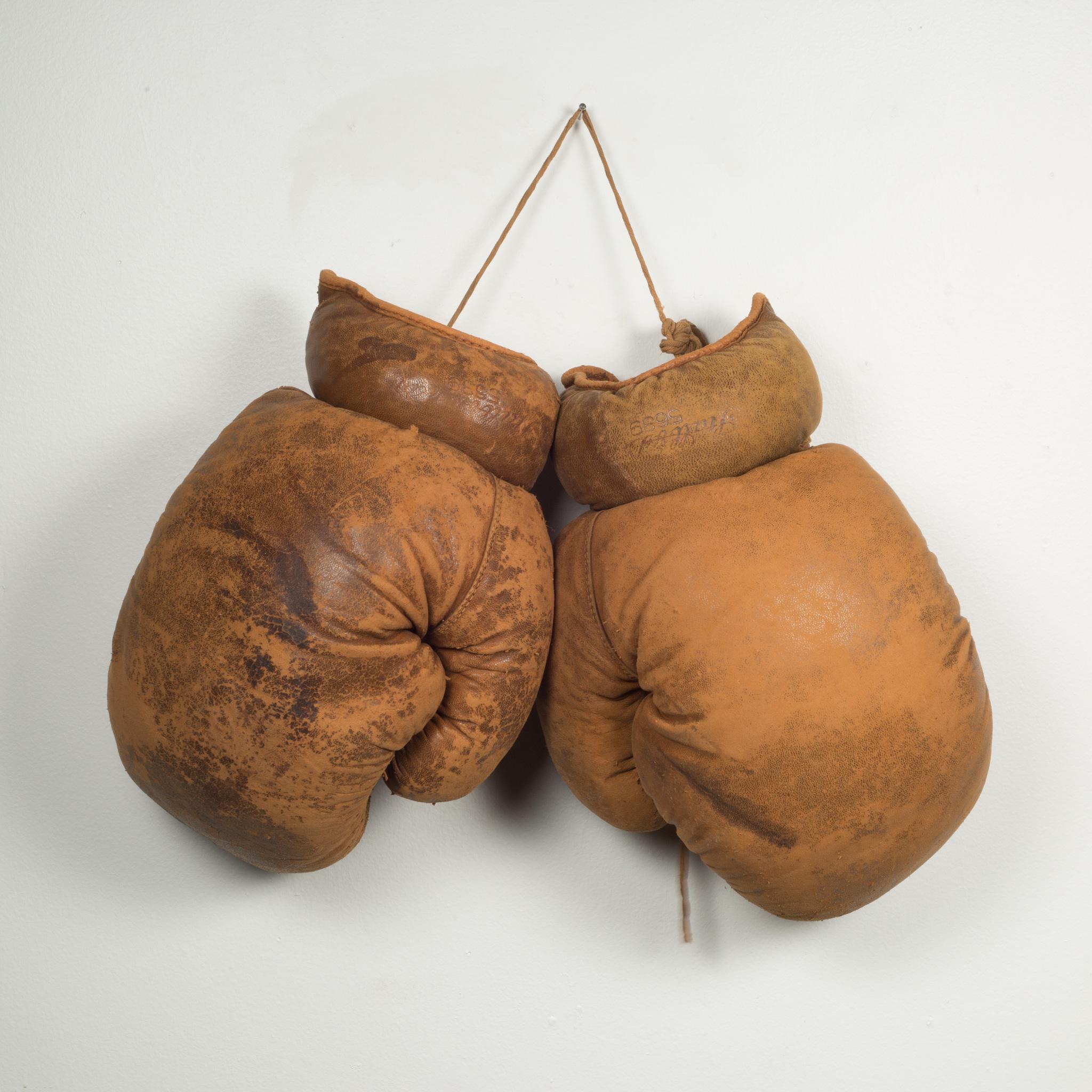 Industrial Antique Horse Hair and Leather Boxing Gloves c.1920-Two pairs. Price is per item