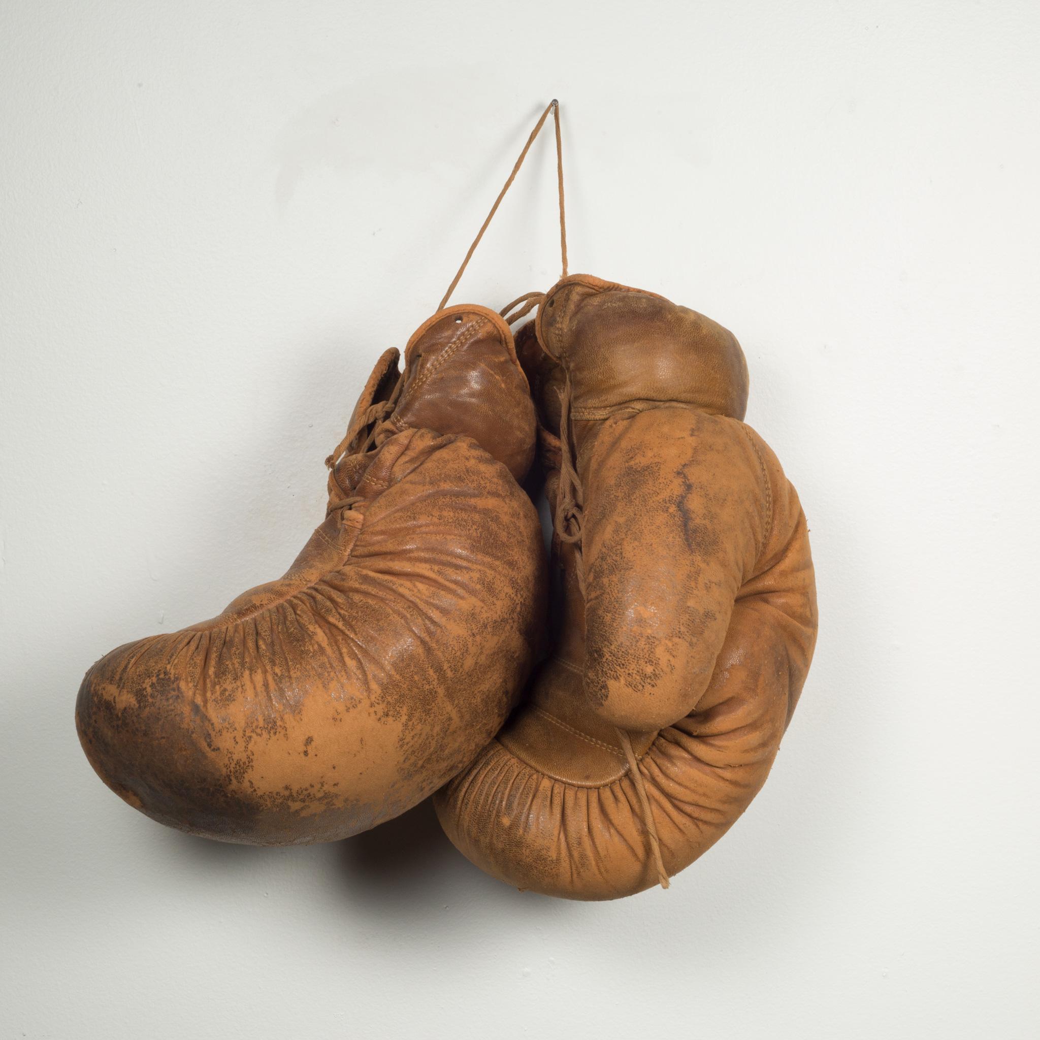 Antique Horse Hair and Leather Boxing Gloves c.1920-Two pairs. Price is per item In Good Condition In San Francisco, CA
