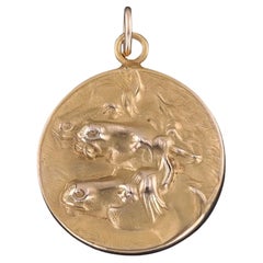 Antiker Pferde-Anhänger aus 14k Gold