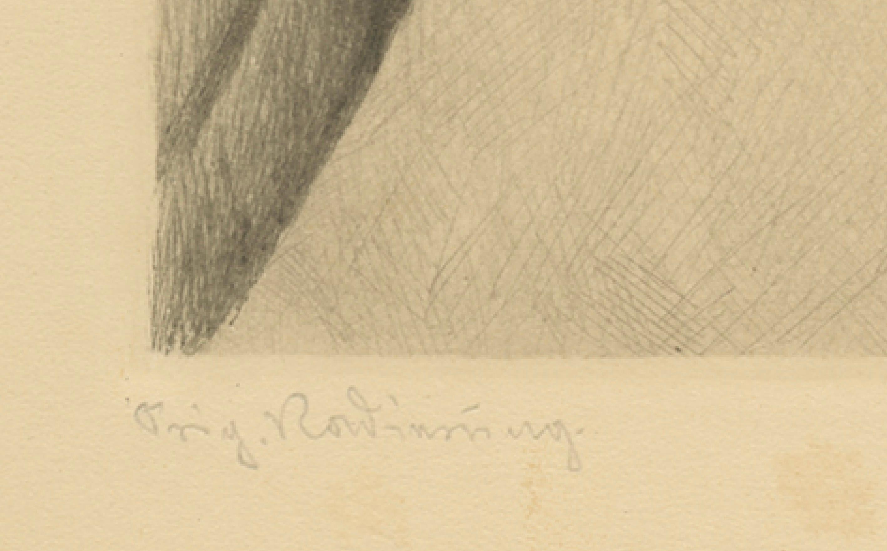 Title: Antique Horse Portrait Etching – Signed Original German Etching

A finely executed antique etching of a horse’s head in profile, signed by the artist at lower right and marked “Orig. Radierung” at lower left, indicating it is an original