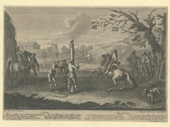 Antique Horse Print of 'Gallop' by J.E. Ridinger, 1722