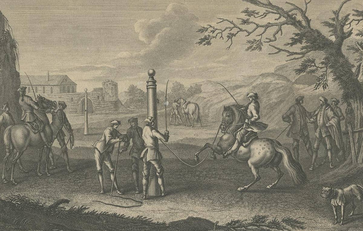 Antique Horse Print of 'Gallop' by J.E. Ridinger, 1722