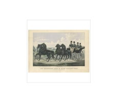 Antiker Pferdedruck des „Four in Hand“-Schildkrötenteams, 1875