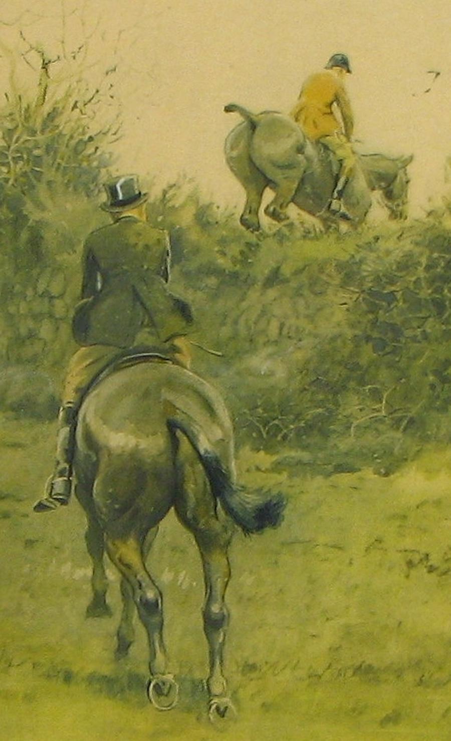 Impression cheval ancienne The Stone Faceder signée par Snaffles, 1934 en vente 2