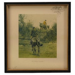 Impression cheval ancienne The Stone Faceder signée par Snaffles, 1934