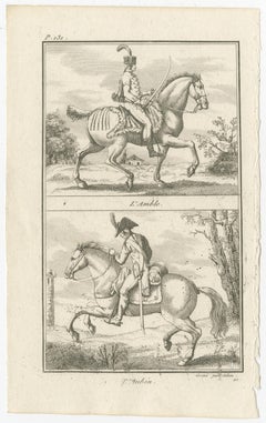 Antique Horse Riding Print - l'Amble - l'Aubin