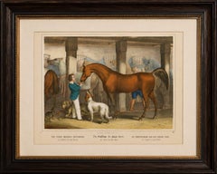 Antique Horse Stable Lithograph - The Young Master’s Favorites, c.1827