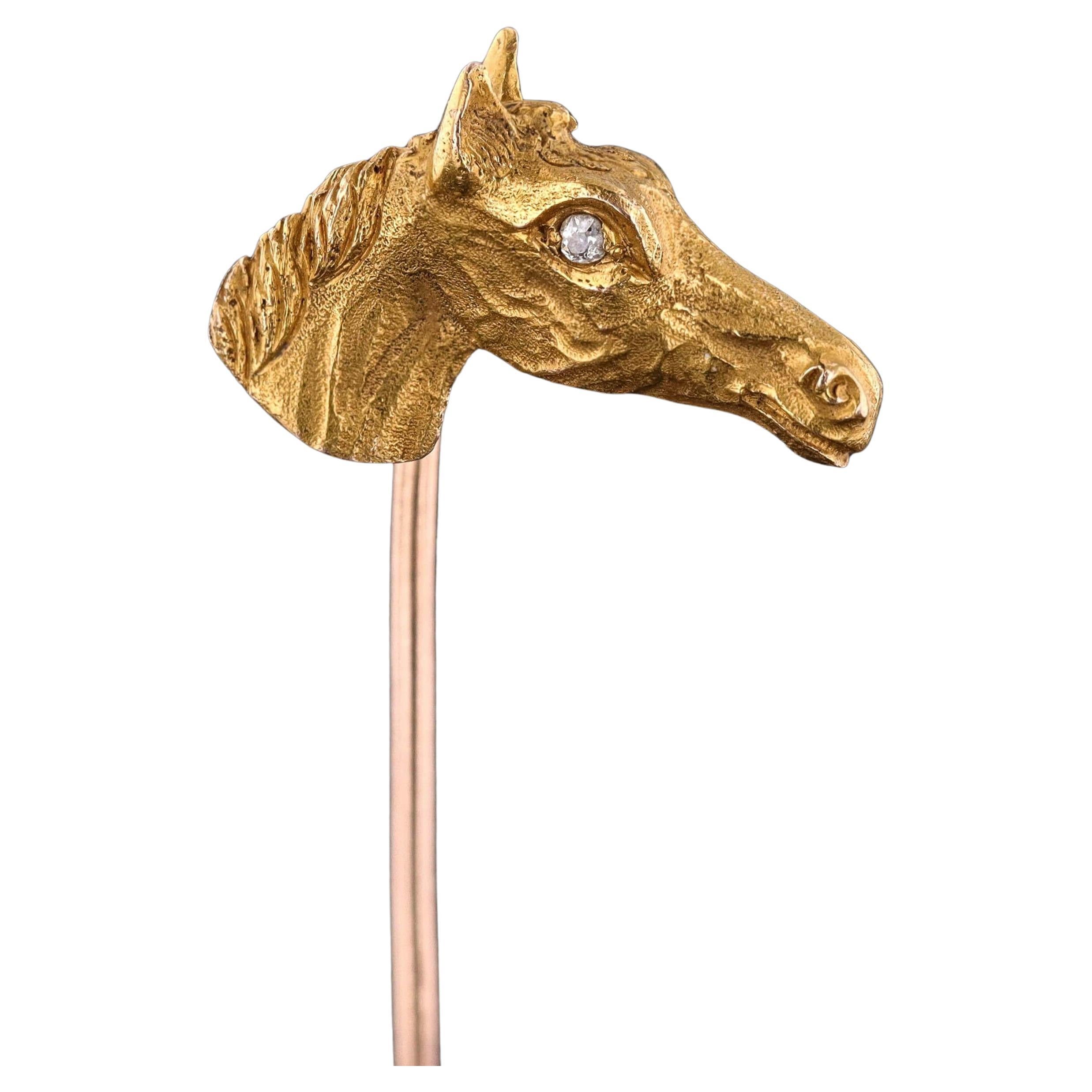 Alfiler antiguo de oro de 14 quilates