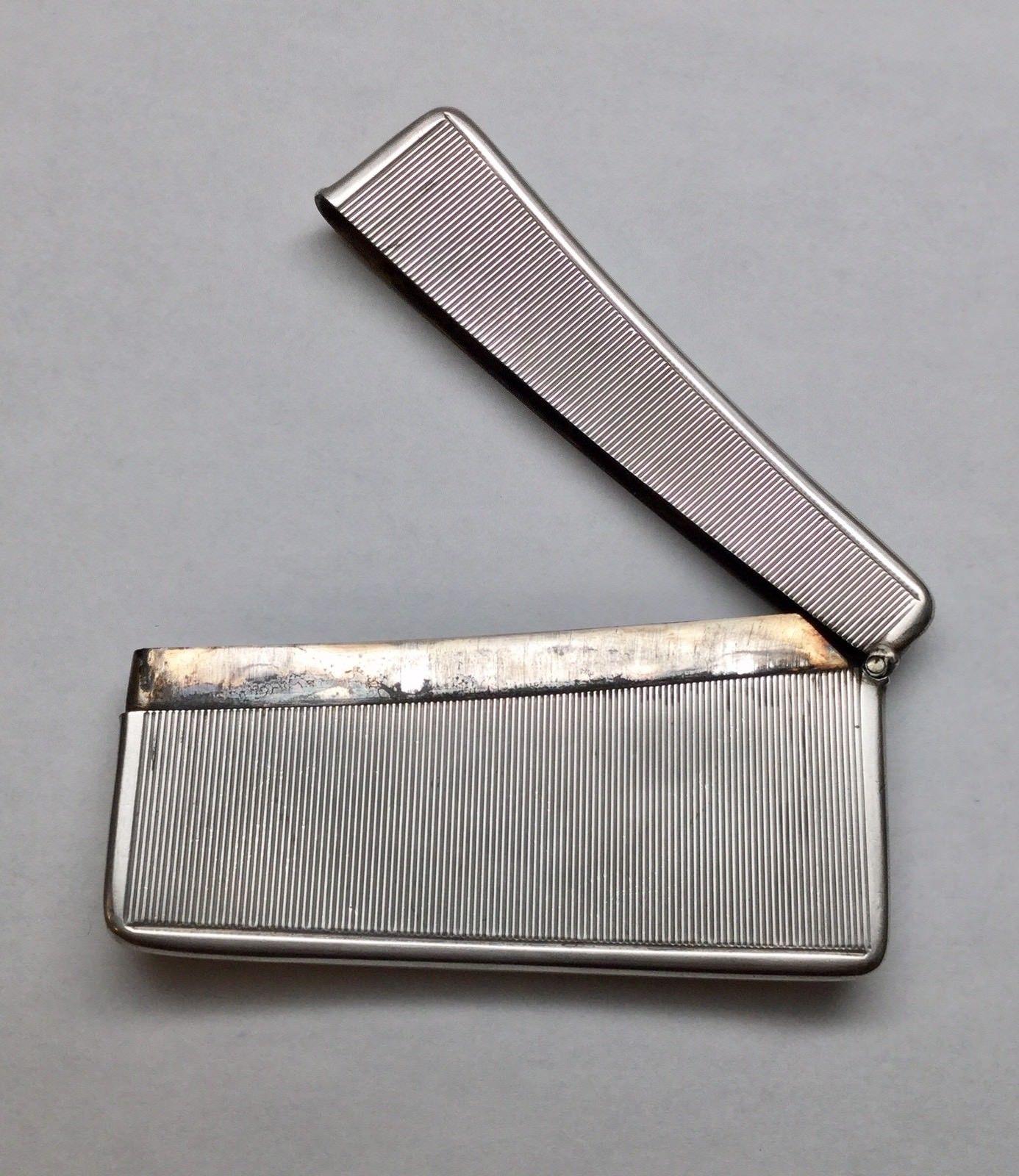 Antique Horton & Allday Birmingham England Sterling Silver Curved Card Case 1