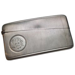 Antique Horton & Allday Birmingham England Sterling Silver Curved Card Case
