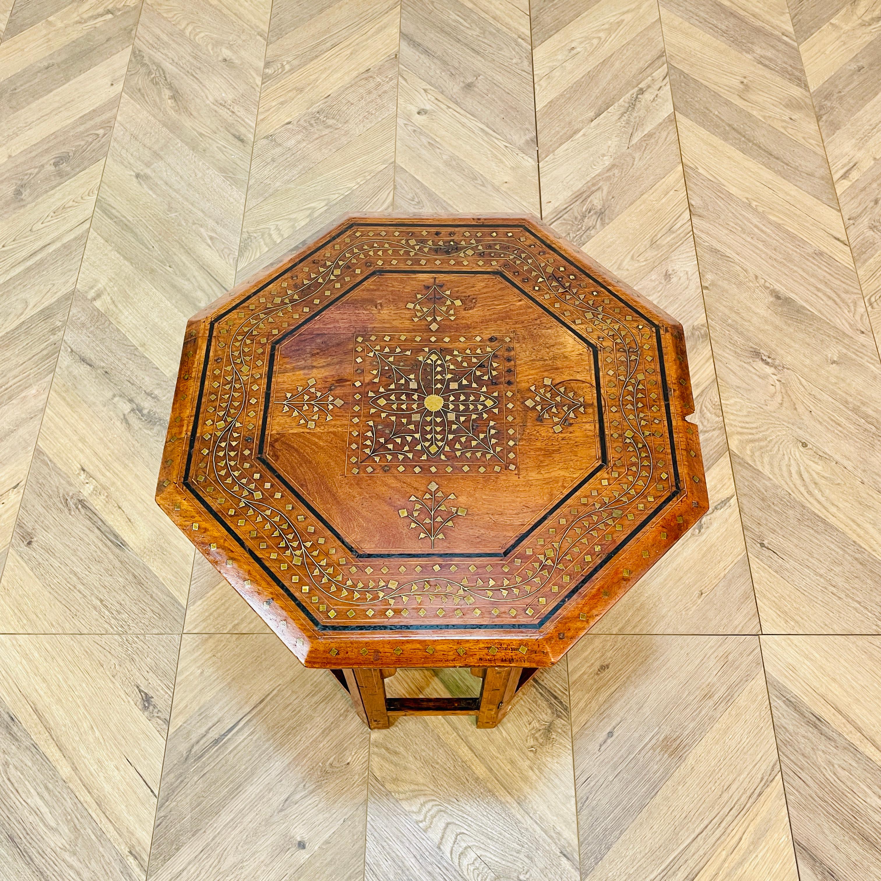 Anglo-Indian Antique Hoshiarpur Folding Occasional Table, circa 1900s For Sale