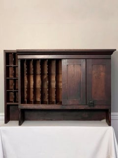 Antique Hotel Front Desk Cabinet for Office or Kitchen, Mahogany, 1910s