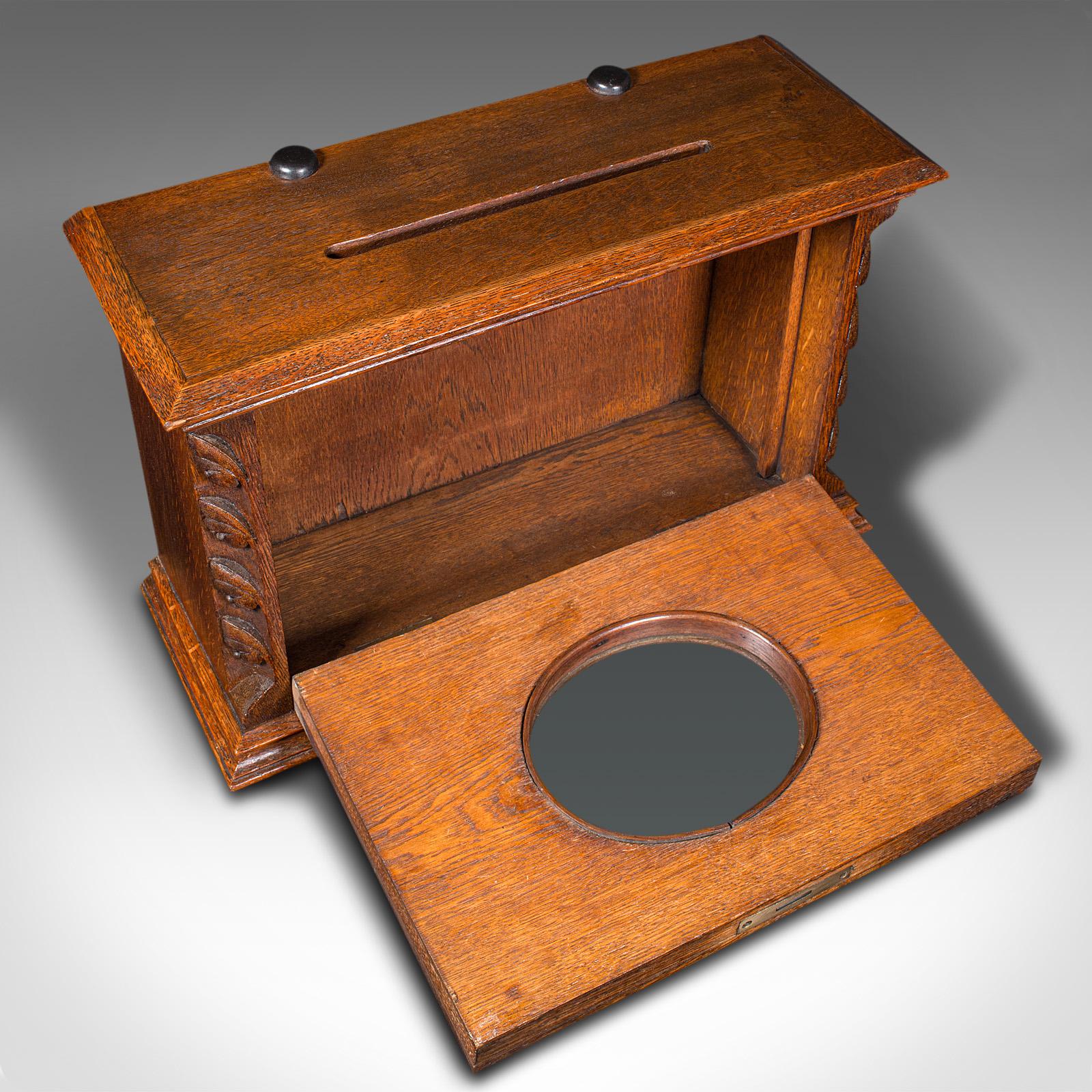 Antique Hotel Key Box, Scottish, Oak, Counter Letterbox, Gothic Taste, Victorian 2