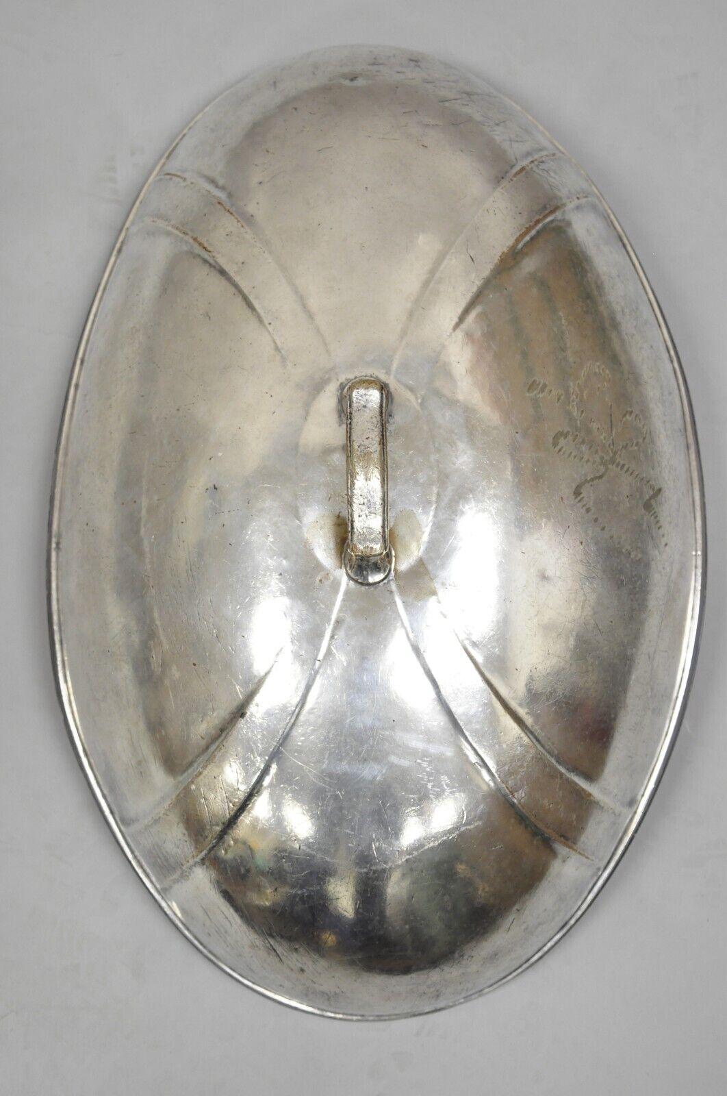 Antique Hotel McAlpin International Silver Co Silver Soldered Serving Meat Dome For Sale 4