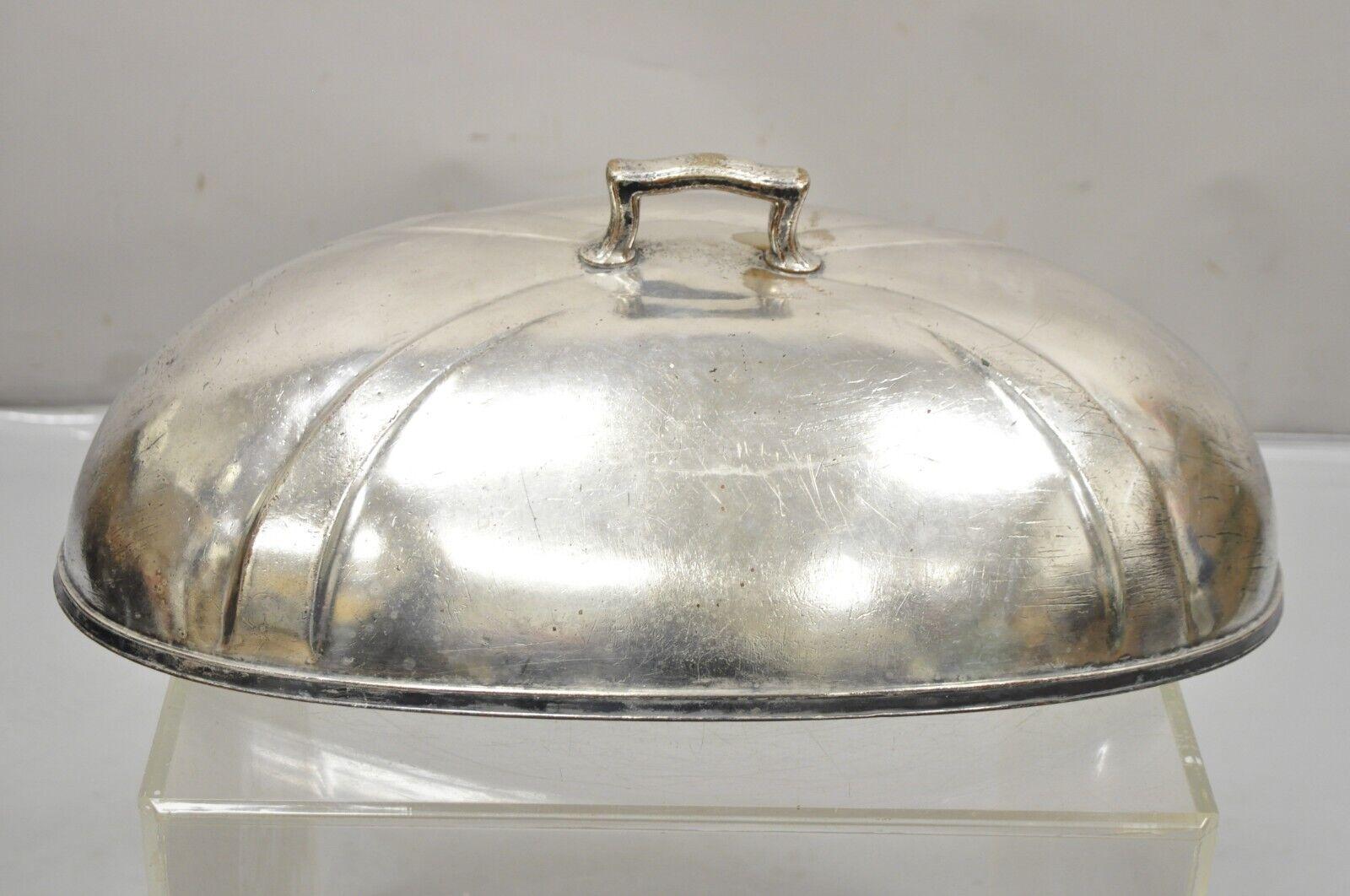 Antique Hotel McAlpin International Silver Co Silver Soldered Serving Meat Dome For Sale 6