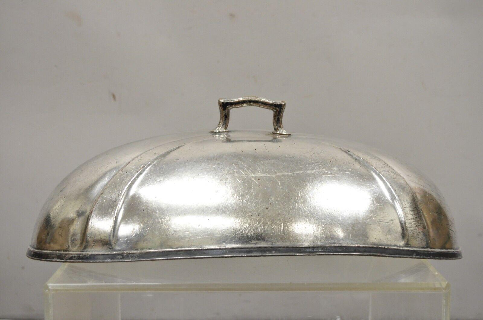 19th Century Antique Hotel McAlpin International Silver Co Silver Soldered Serving Meat Dome For Sale