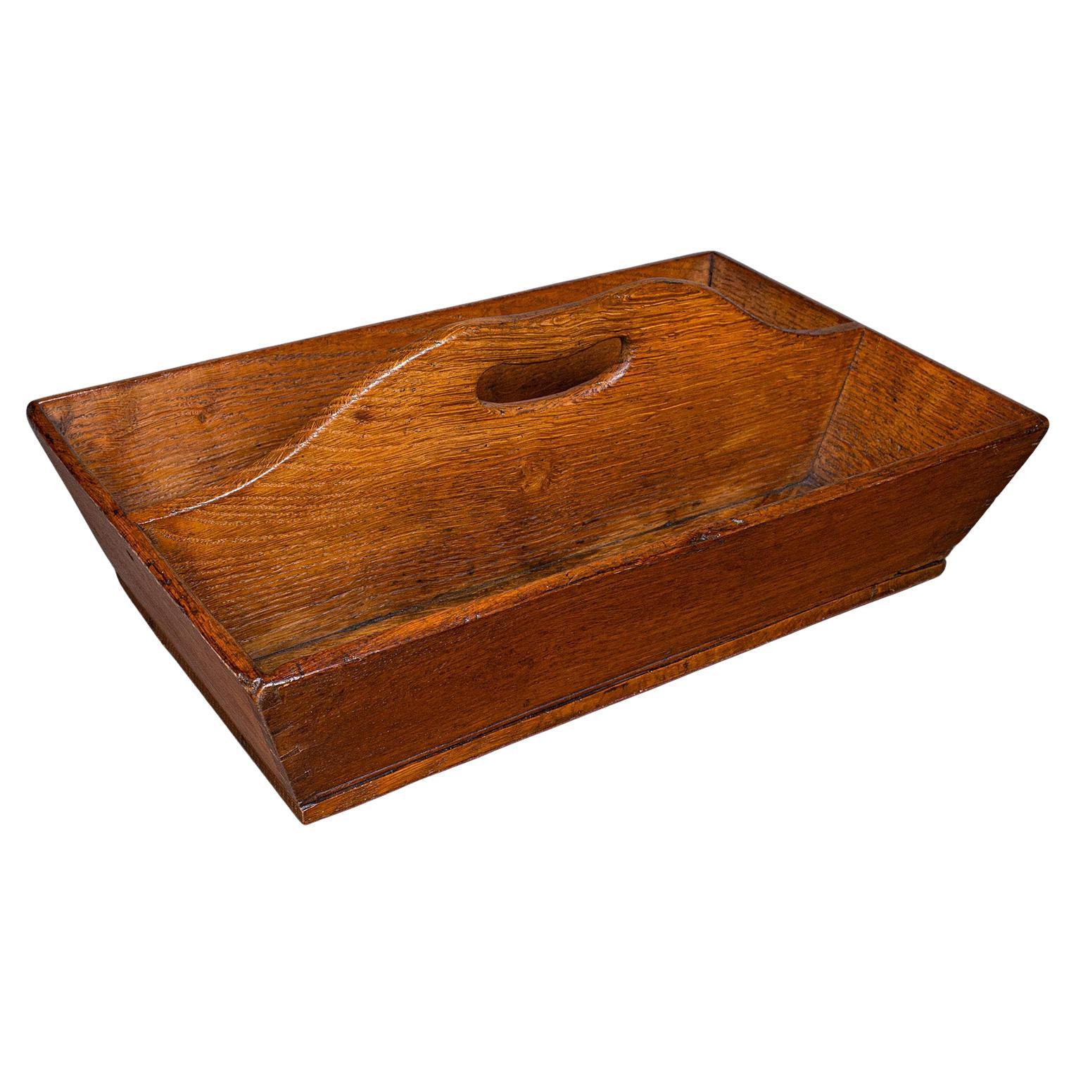 Antike Haushälterin, englische Eiche, Besteckkasten, Trug, Arbeitskasten, georgianisch im Angebot