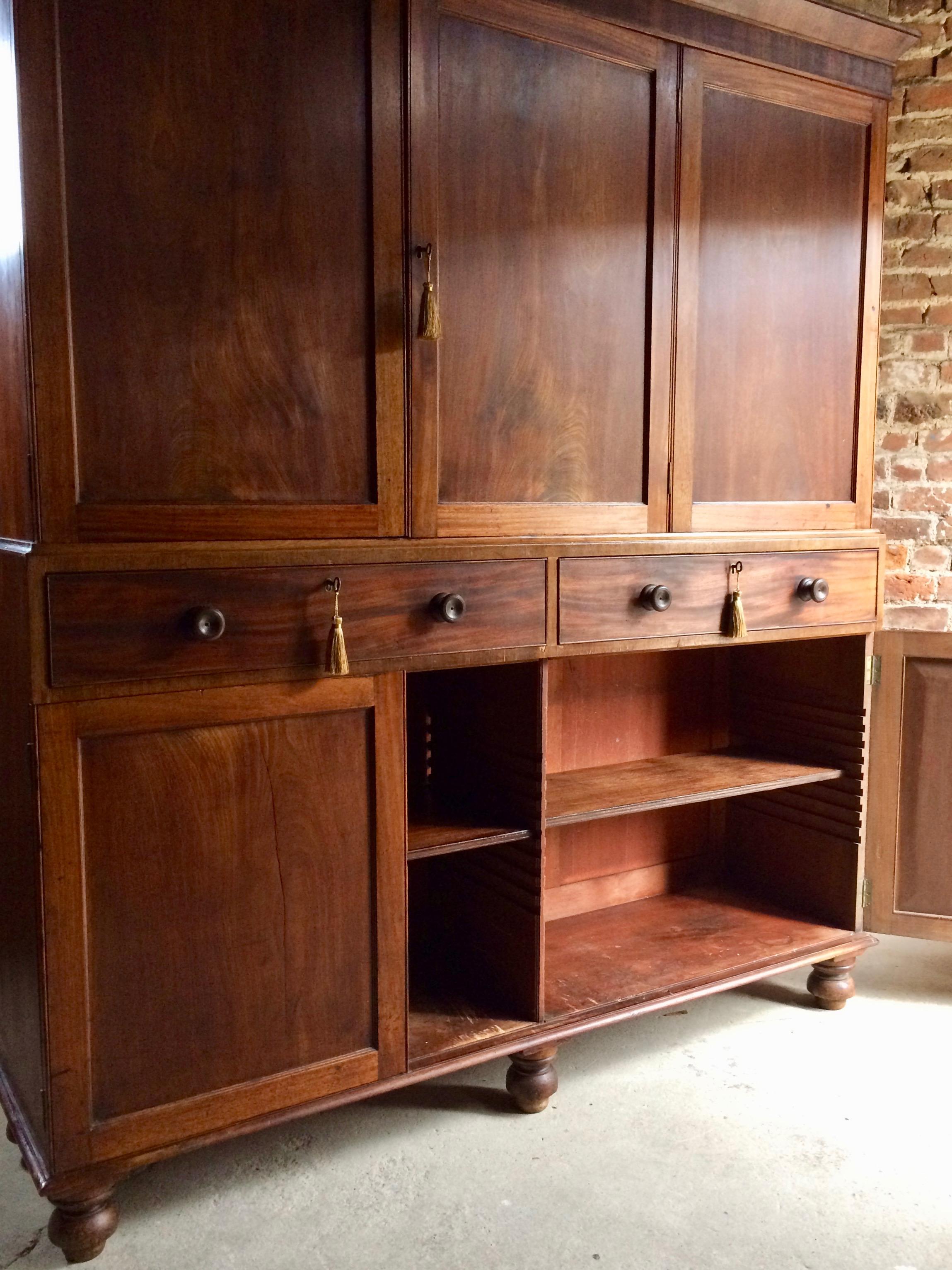 Antique Housekeepers Cupboard Cabinet Mahogany Victorian 19th Century In Good Condition In Longdon, Tewkesbury