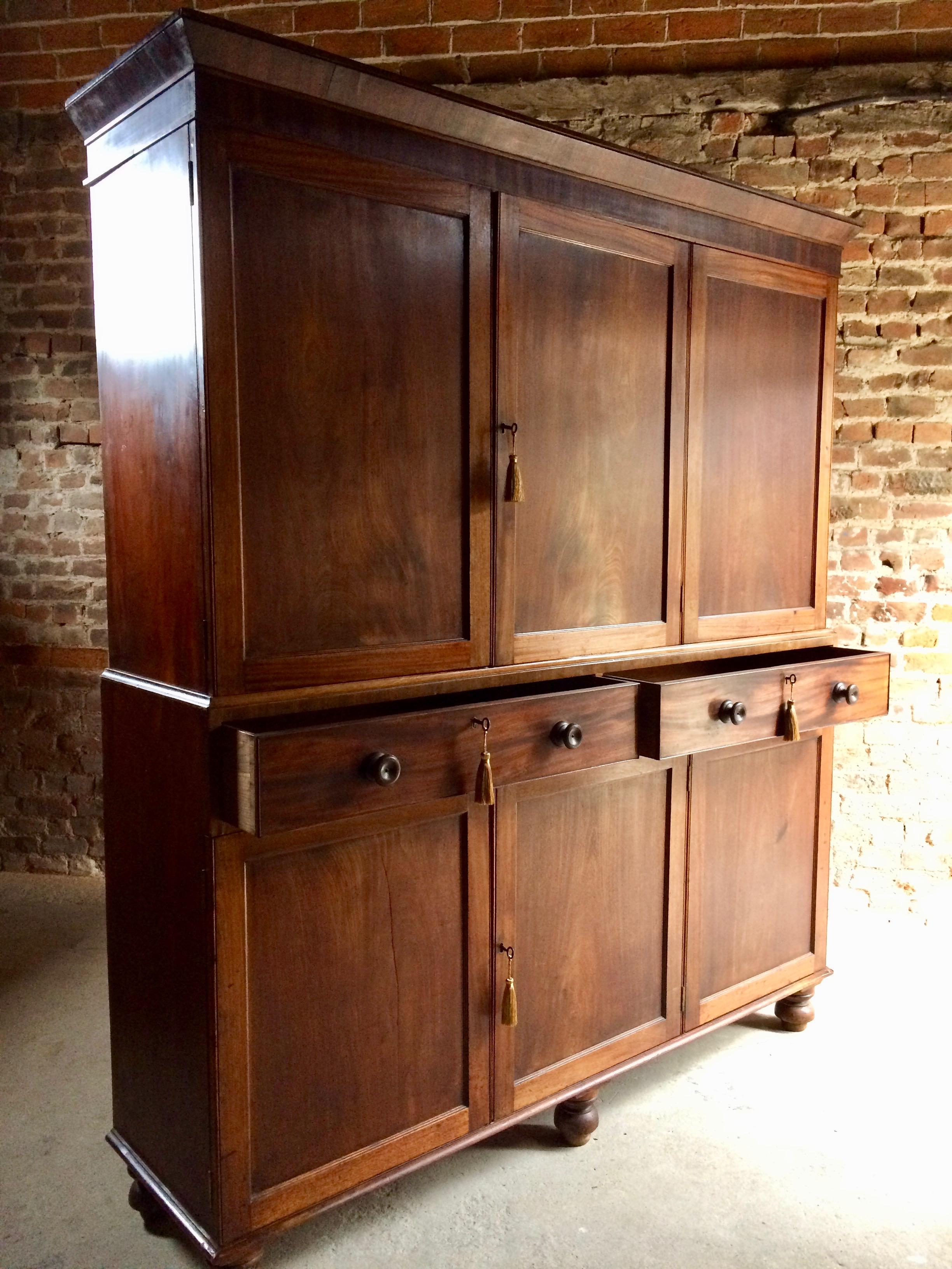 Late 19th Century Antique Housekeepers Cupboard Cabinet Mahogany Victorian 19th Century