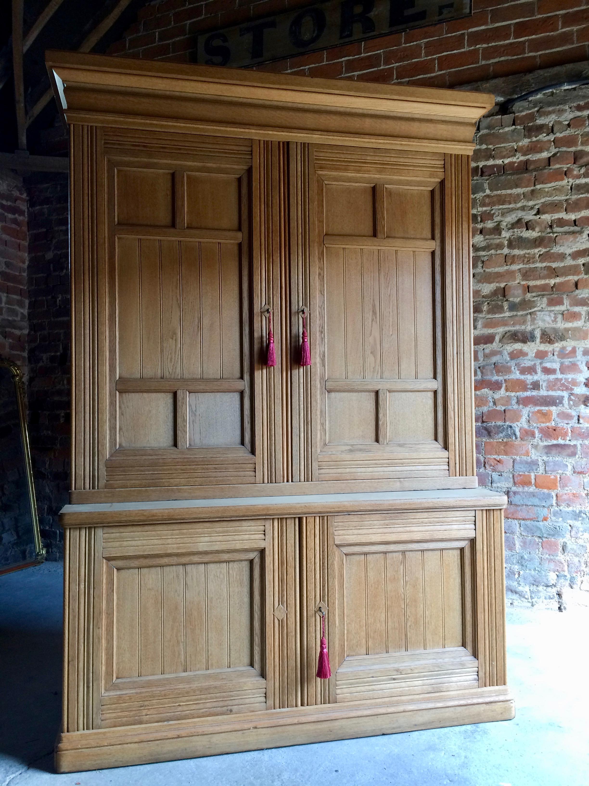 Antique Housekeepers Cupboard Cabinet Solid Ash Large Victorian, 19th Century 2