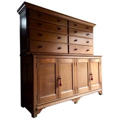 Antique Housekeepers Cupboard Dresser Oak Victorian, 19th Century, circa 1865