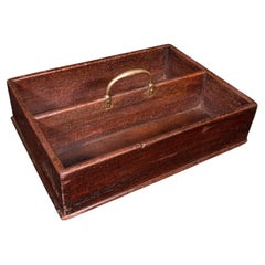 Antike Dienstmädchenkiste, Englisch, Arbeitsbox, Tablett, Landhaus, georgianisch