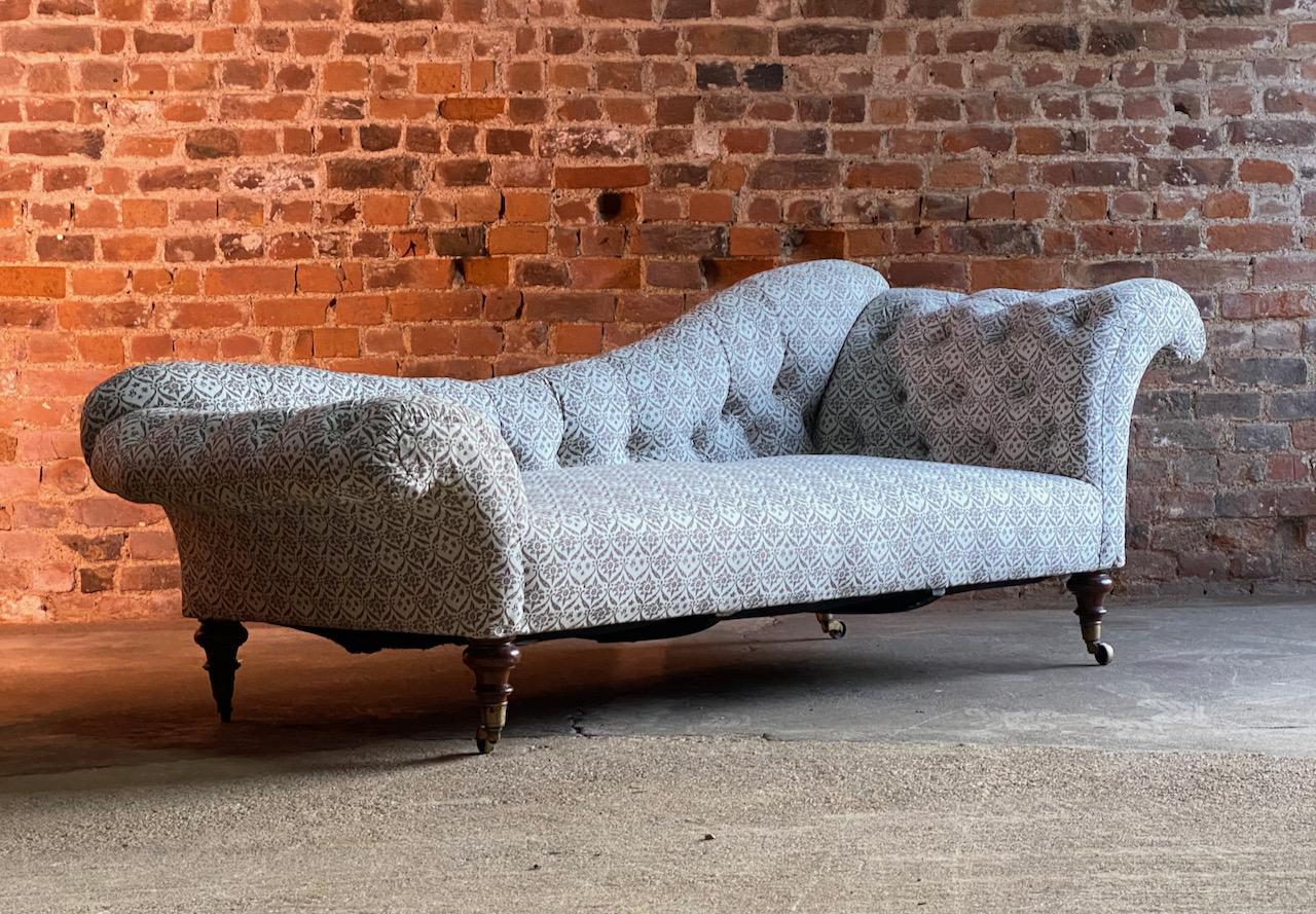 Late 19th Century Antique Howard and Sons Chaise Longue 19th Century, circa 1870