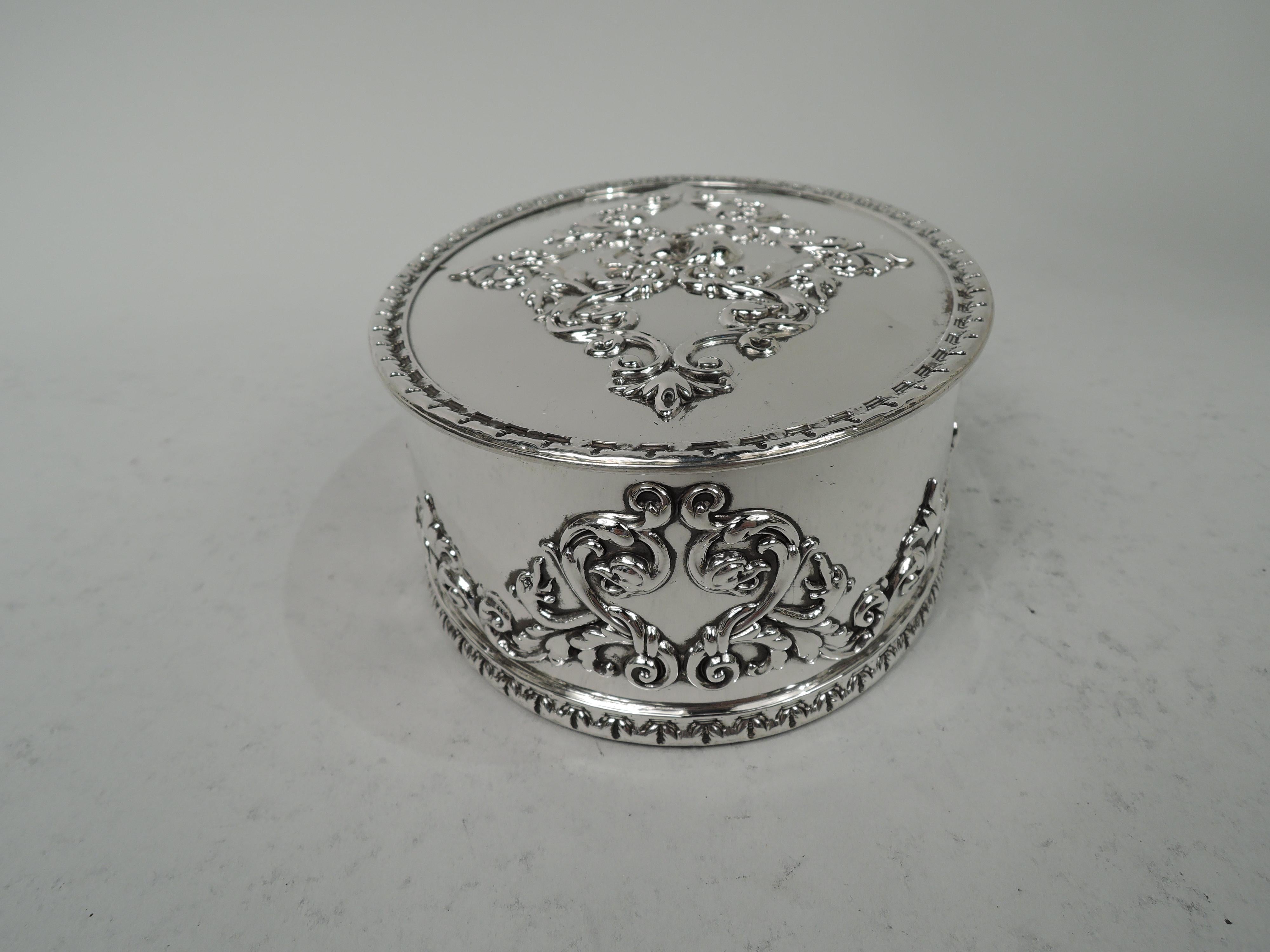 American Antique Howard Edwardian Classical Sterling Silver Trinket Box For Sale