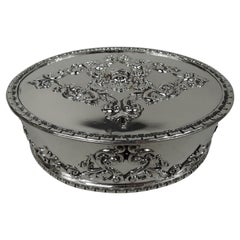 Antique Howard Edwardian Classical Sterling Silver Trinket Box