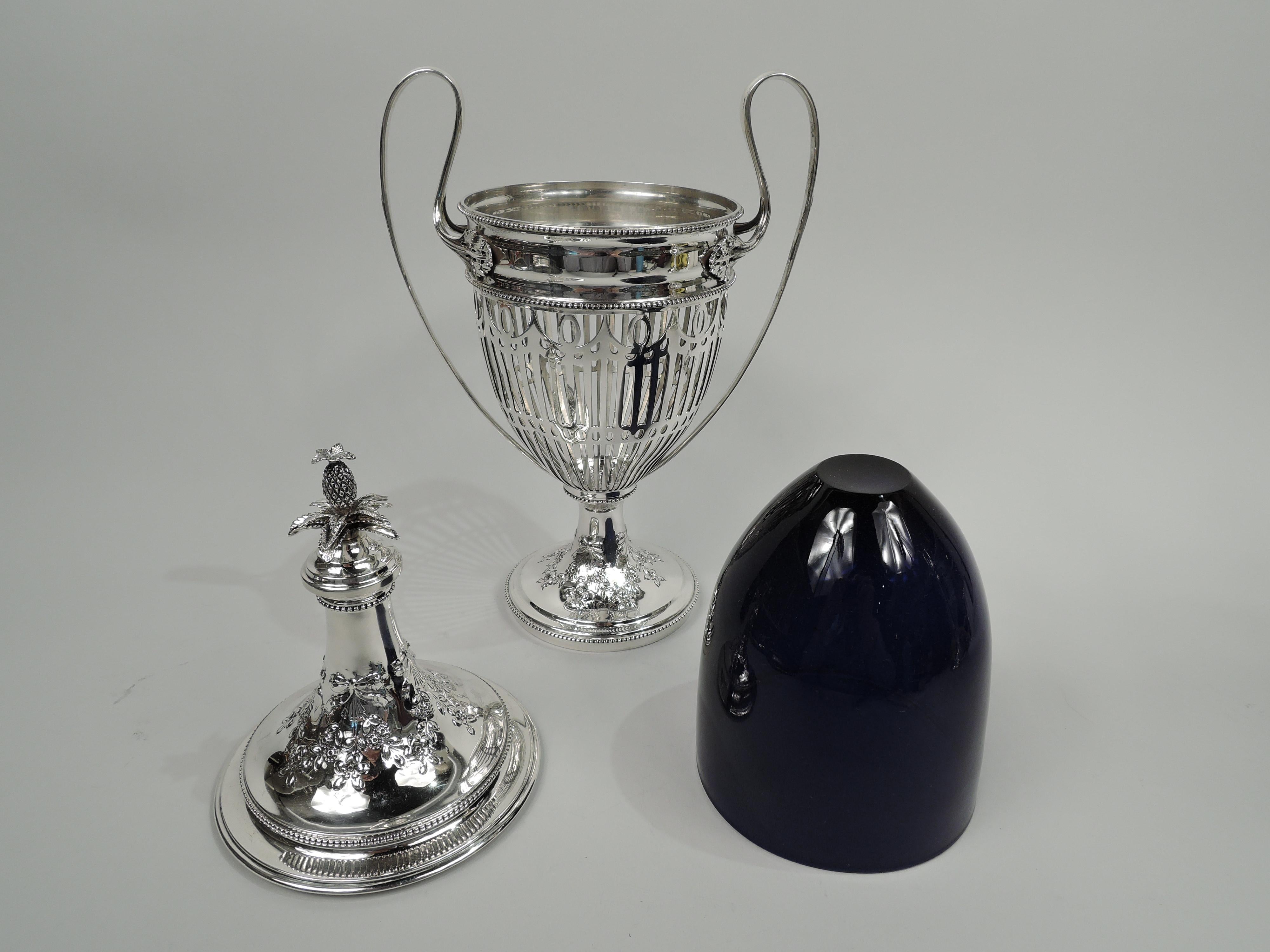 Antiguo Howard Edwardian Urna neoclásica con tapa de plata de ley Renacimiento neoclásico en venta