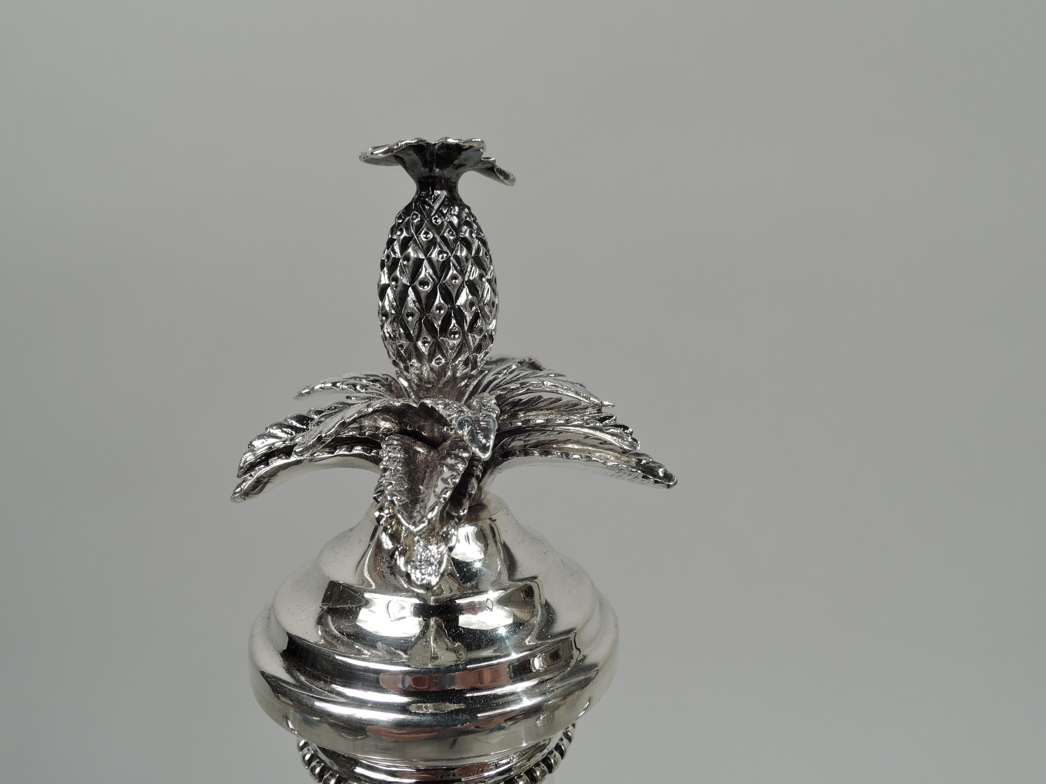 Antiguo Howard Edwardian Urna neoclásica con tapa de plata de ley Estadounidense en venta