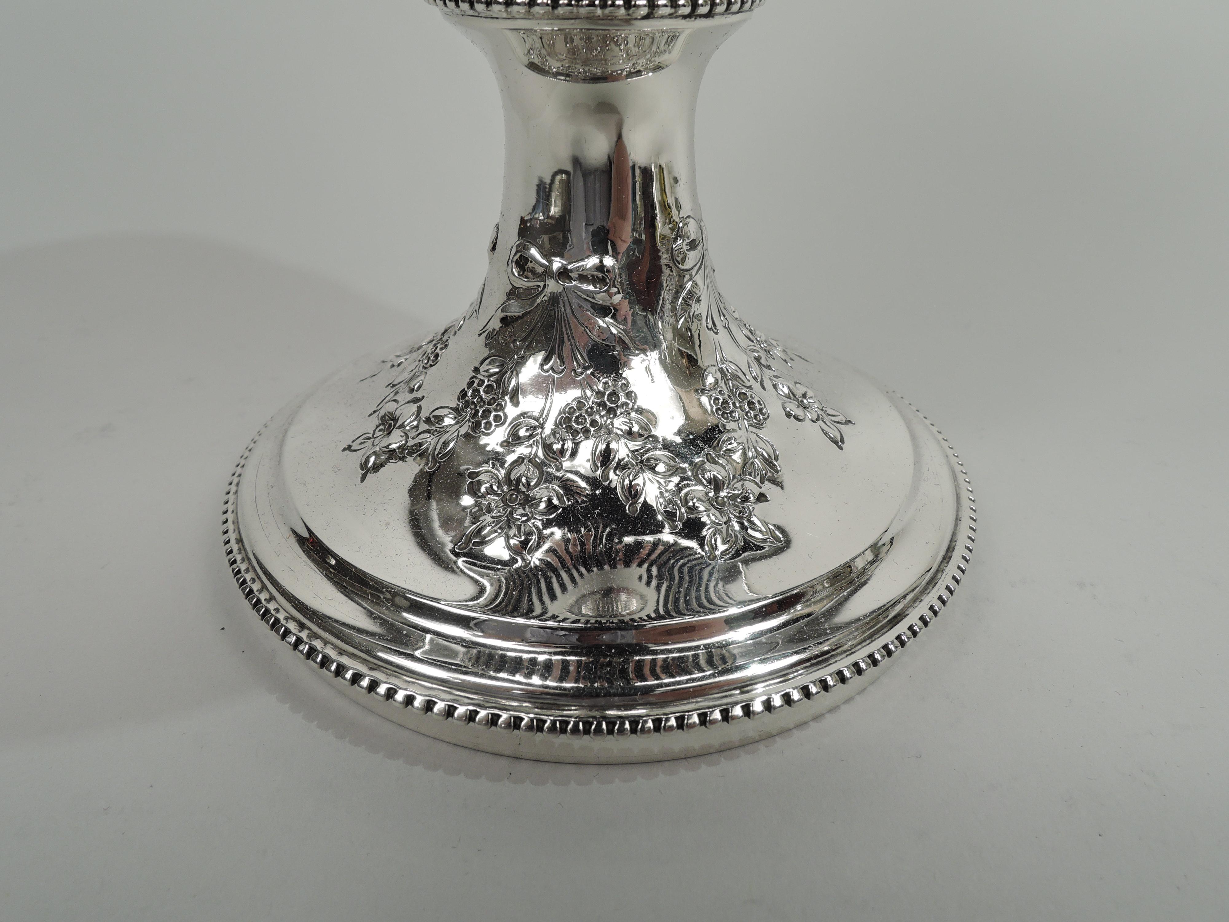 Antique Howard Edwardian Neoclassical Sterling Silver Covered Urn For Sale 2