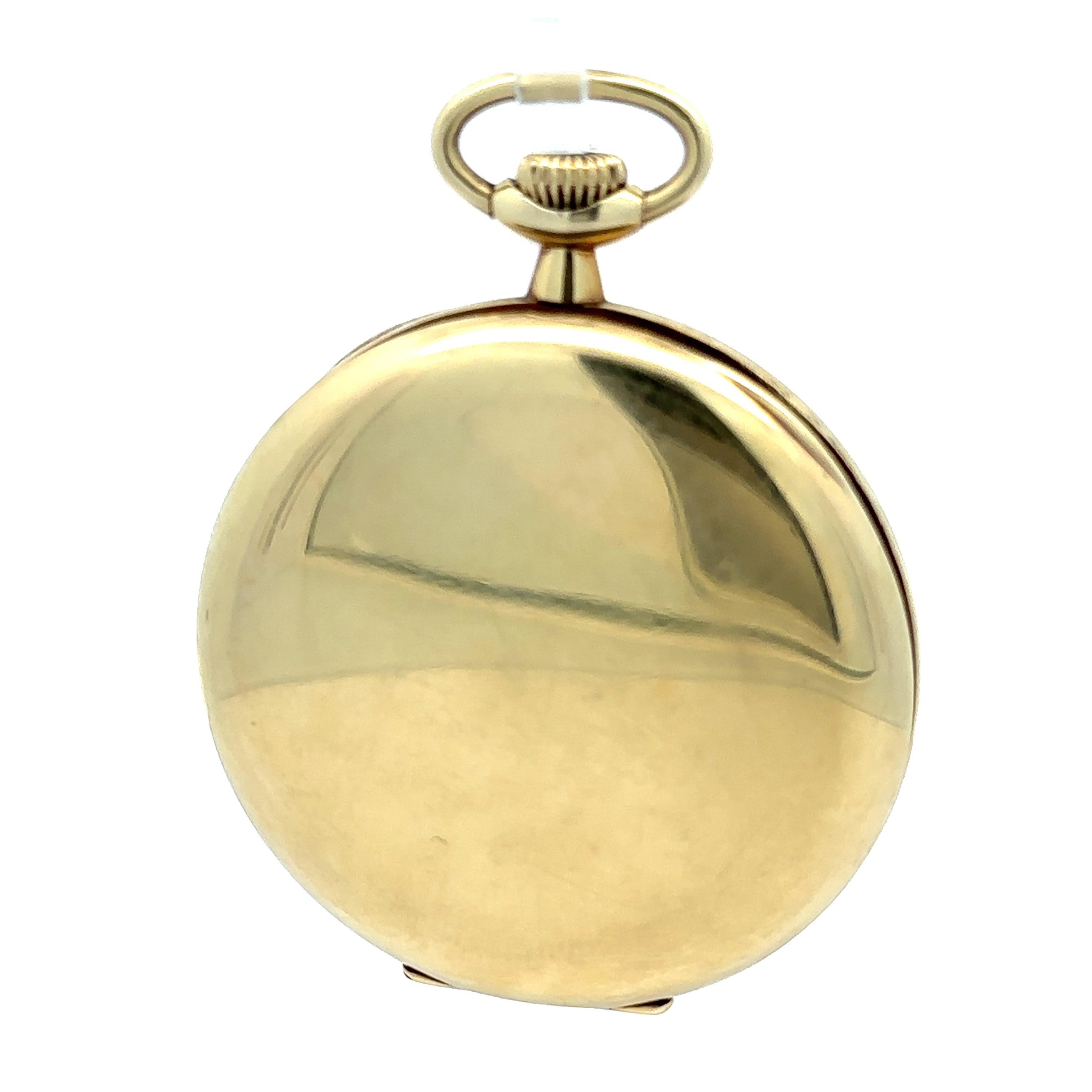Antique Howard Keystone 14k Gold 45mm Open Face Pocket Watch Size 12s Model 1912 For Sale 9