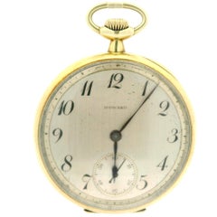 Antique Howard Keystone 14k Gold 45mm Open Face Pocket Watch Size 12s Model 1912