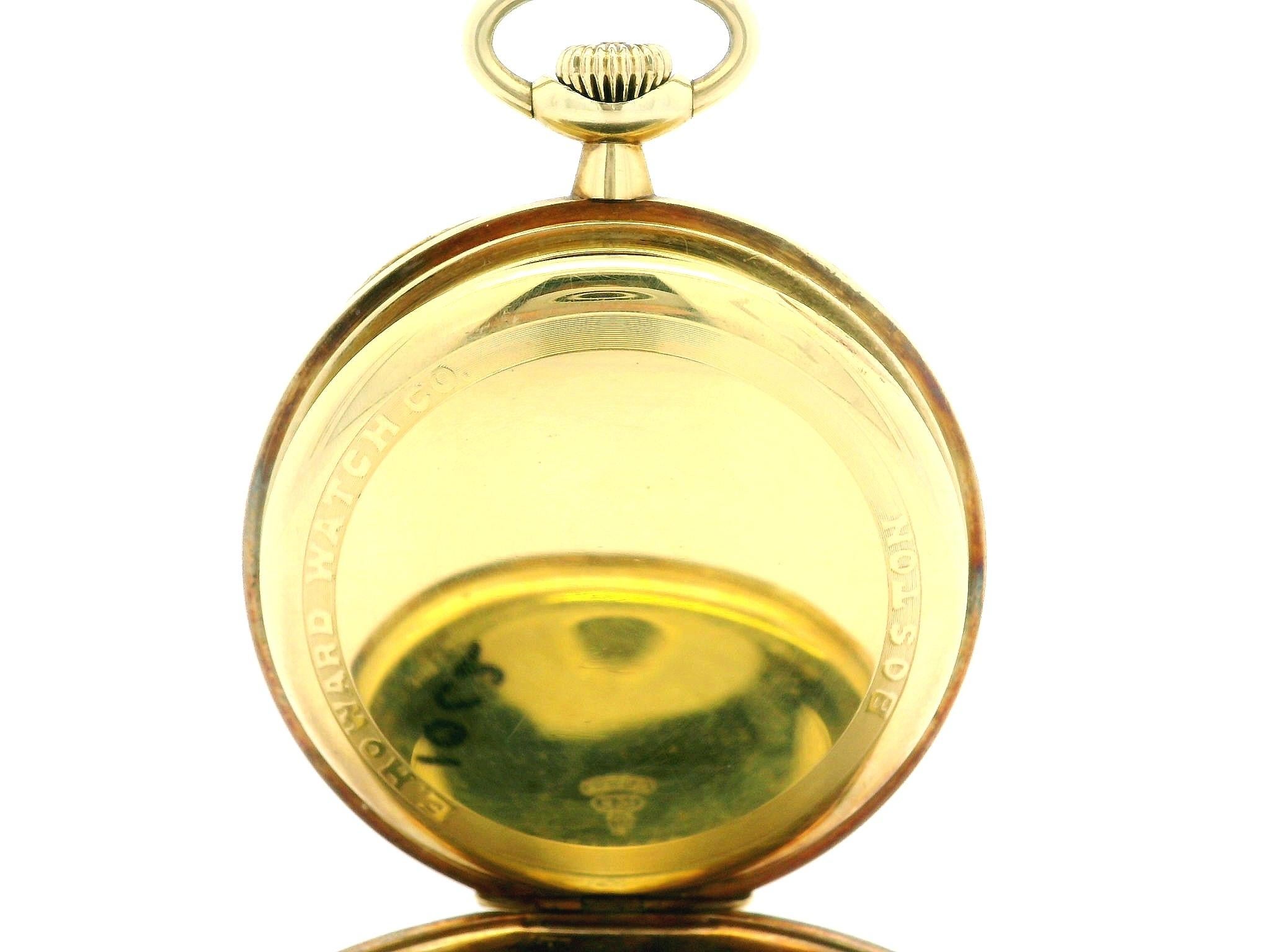 Antique Howard Keystone 14k Gold 45mm Open Face Pocket Watch Size 12s Model 1912 For Sale 1