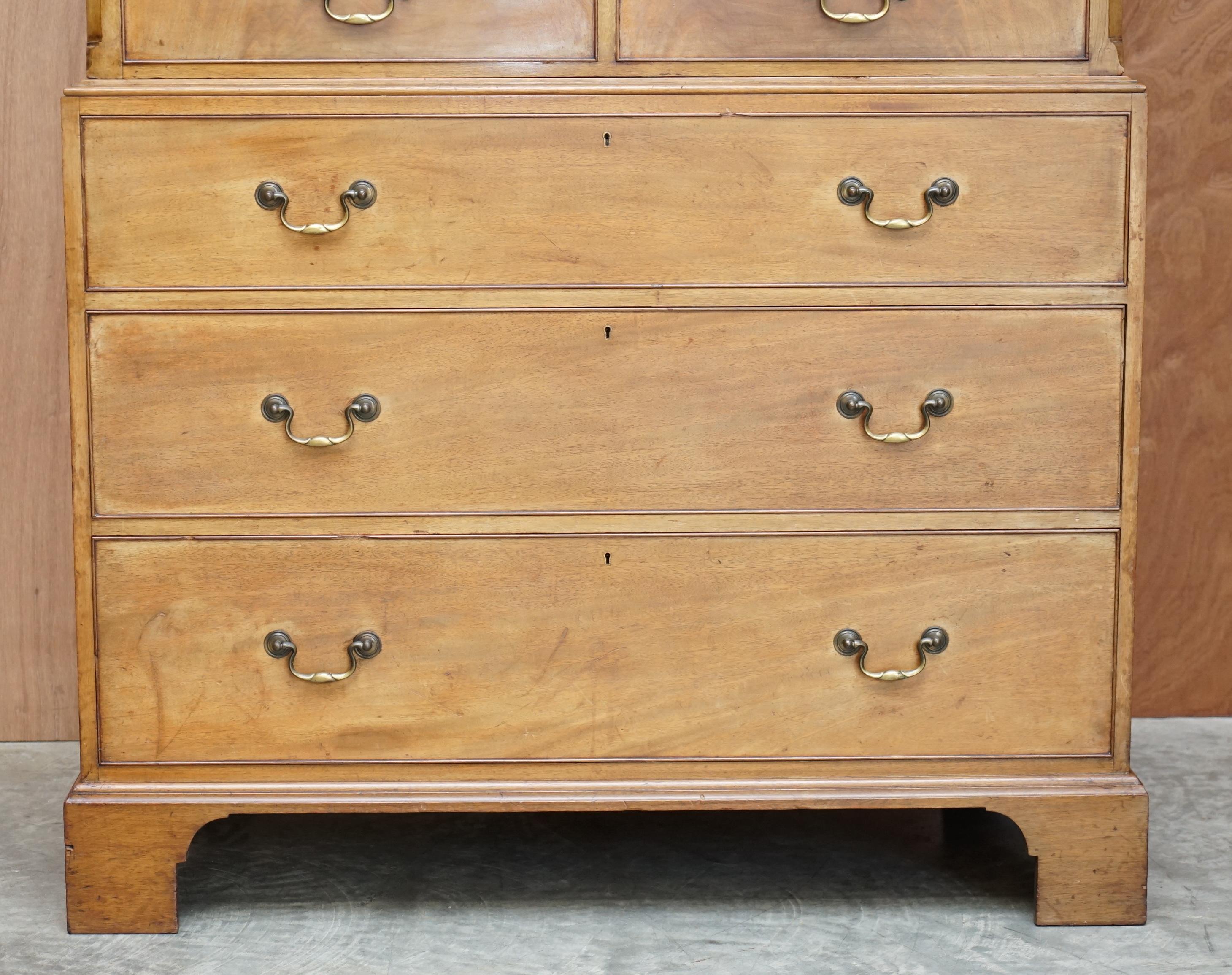 Late Victorian Antique Howard & Son's Berners Street Hardwood Linen Press Chest of Drawers