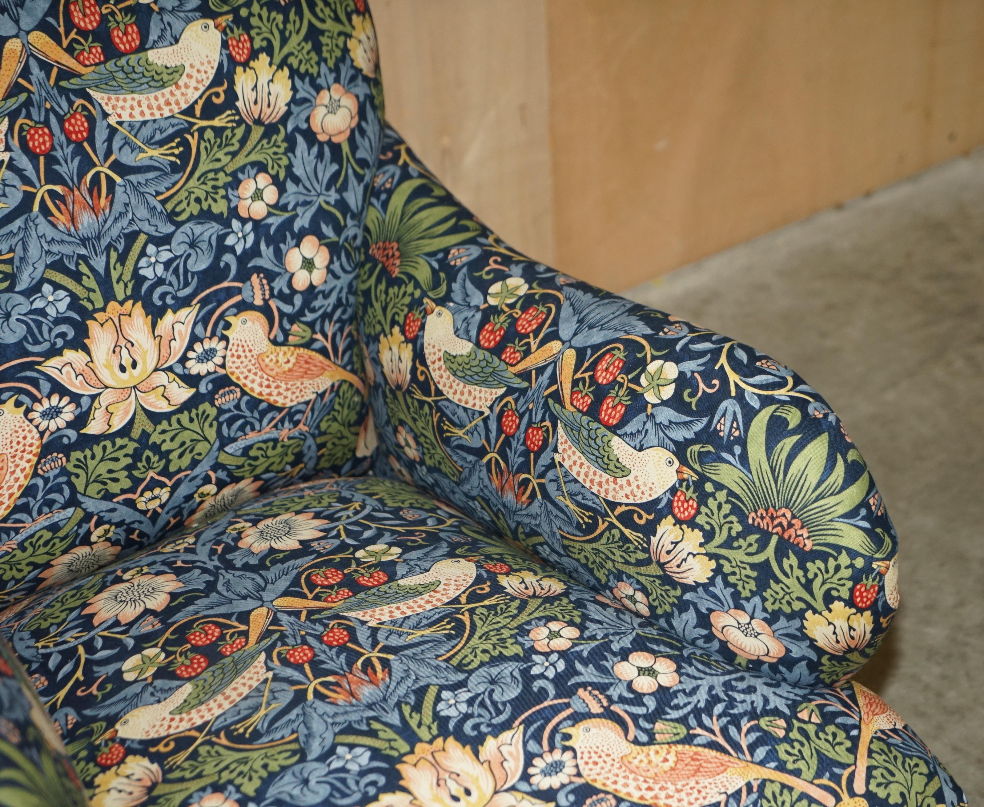 Upholstery Antique Howard & Sons Bridgewater Armchair William Morris Strawberry Thief
