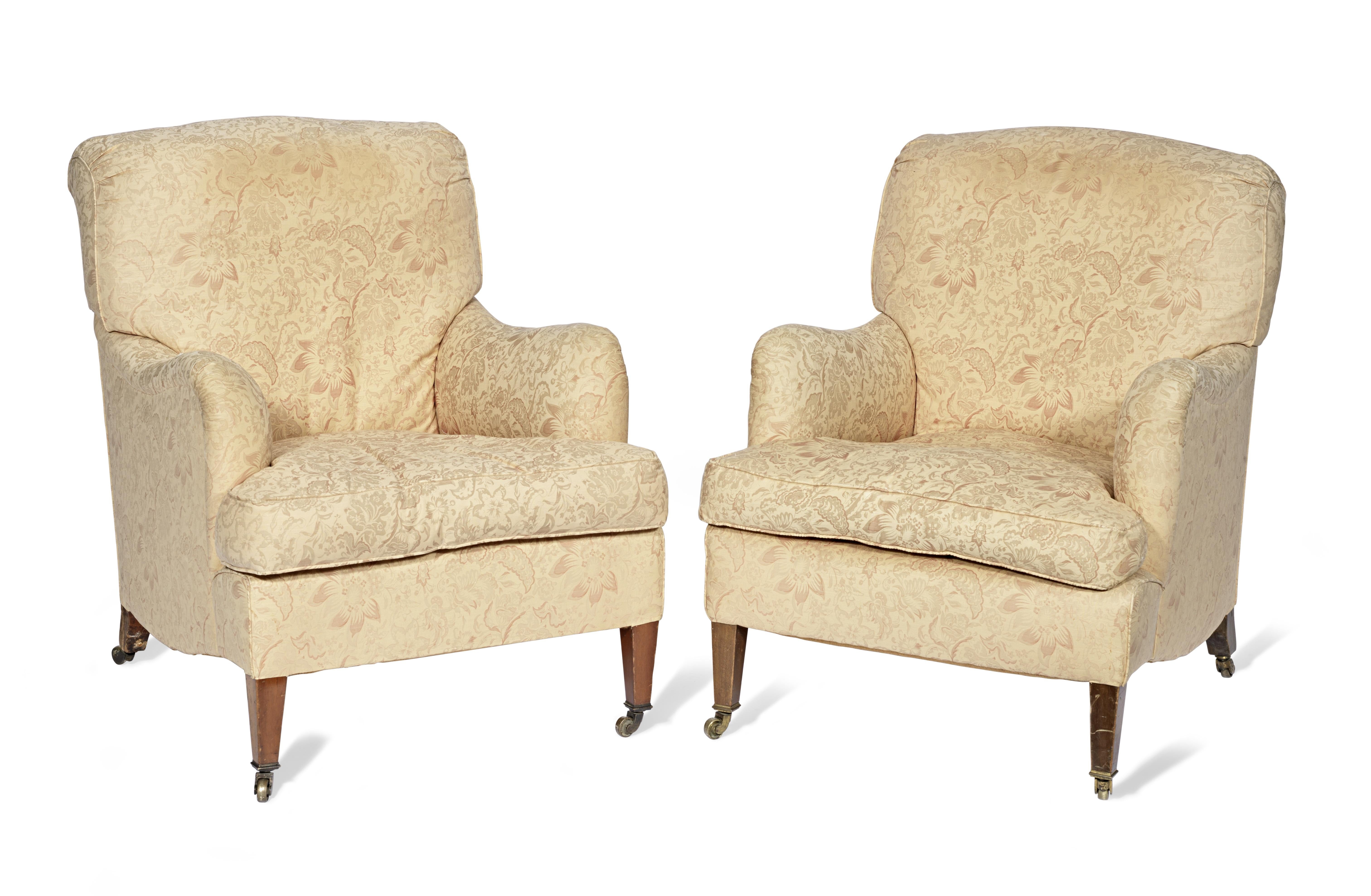 Victorian Antique Howard & Sons 'Bridgewater' Armchairs 19th Century, circa 1890