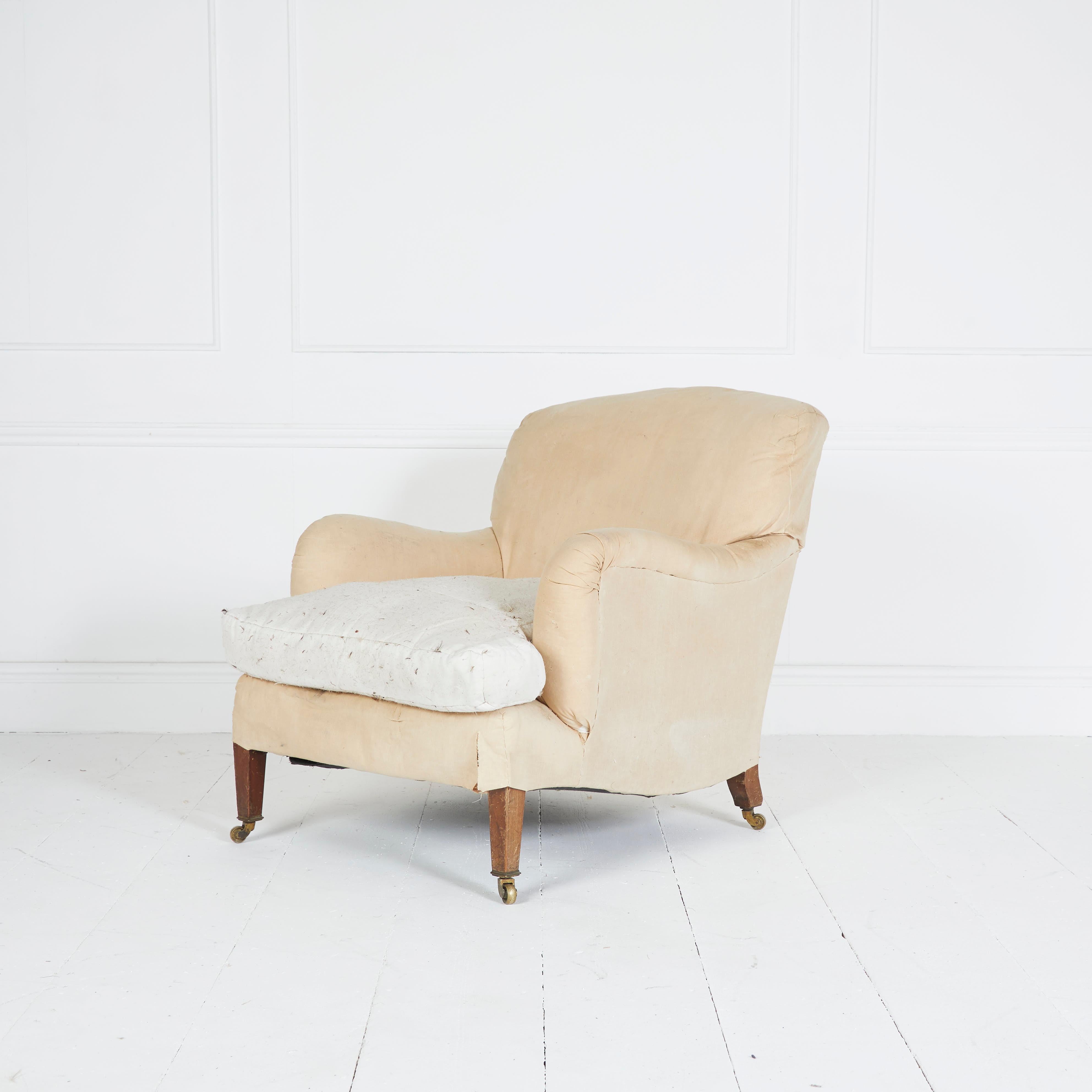 Poli Fauteuil ancien Howard & Sons deep bridgewater en vente