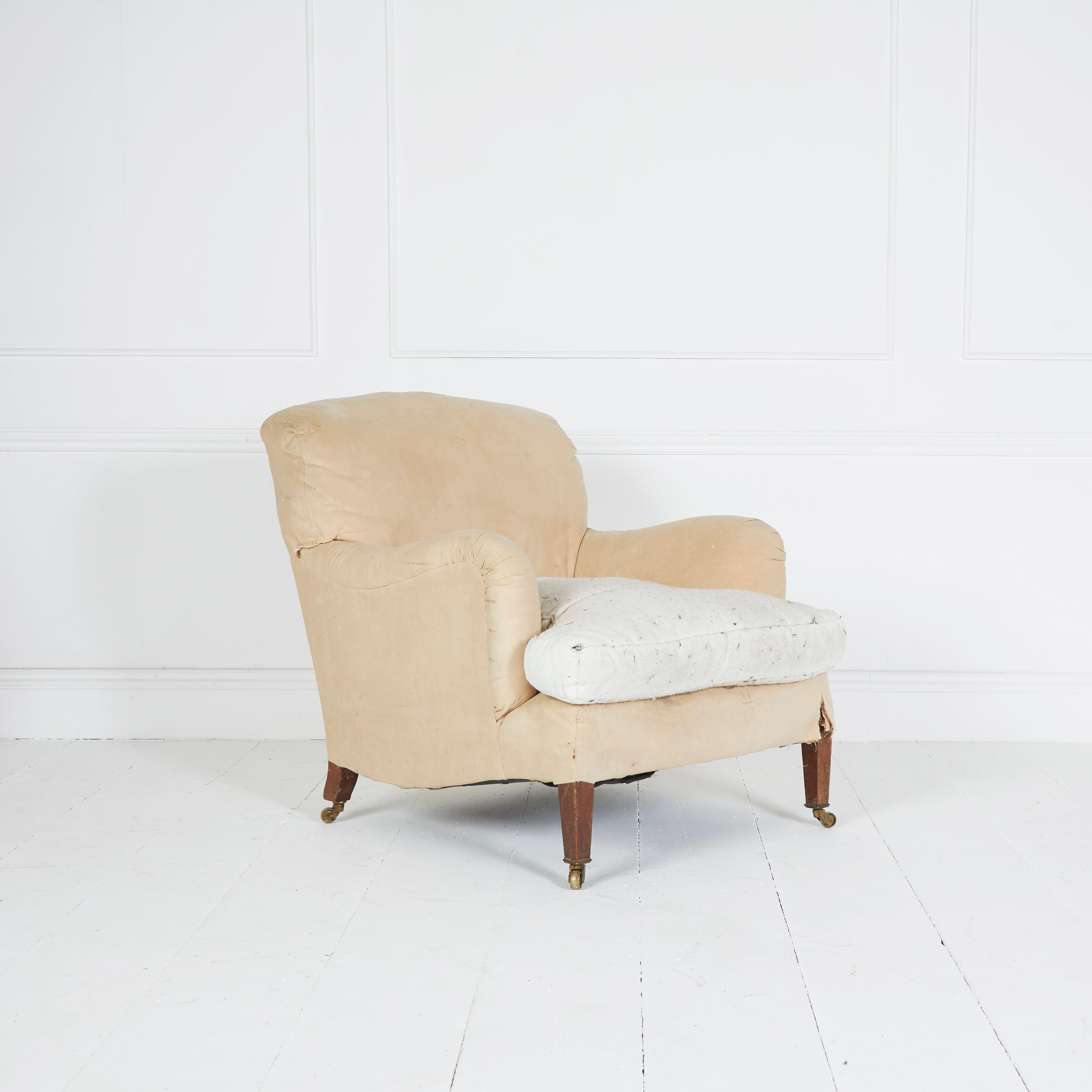 Fin du XIXe siècle Fauteuil ancien Howard & Sons deep bridgewater en vente
