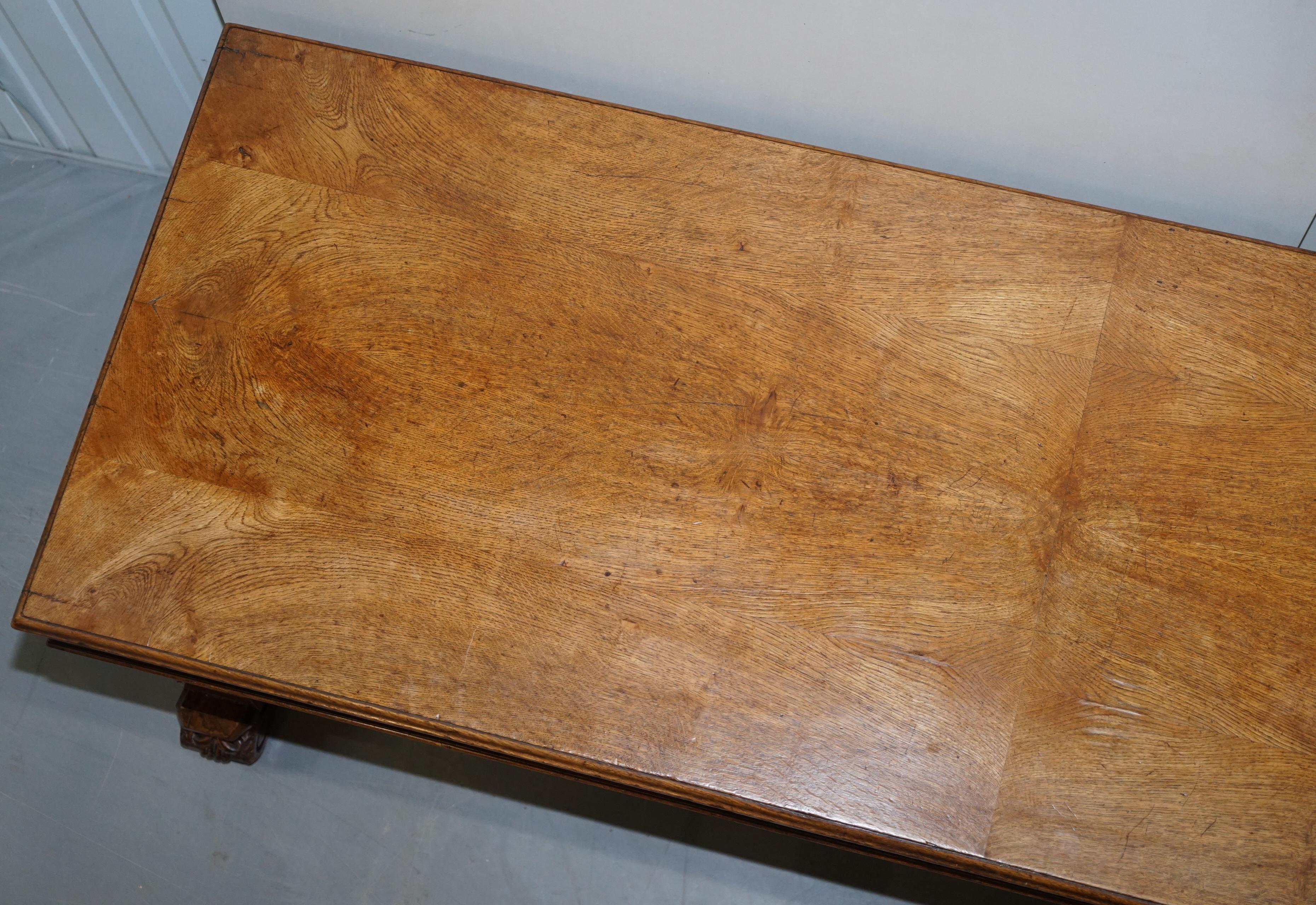 Late 19th Century Antique Howard & Son's Pollard Oak Refectory Dining Serving Table Fully Stamped