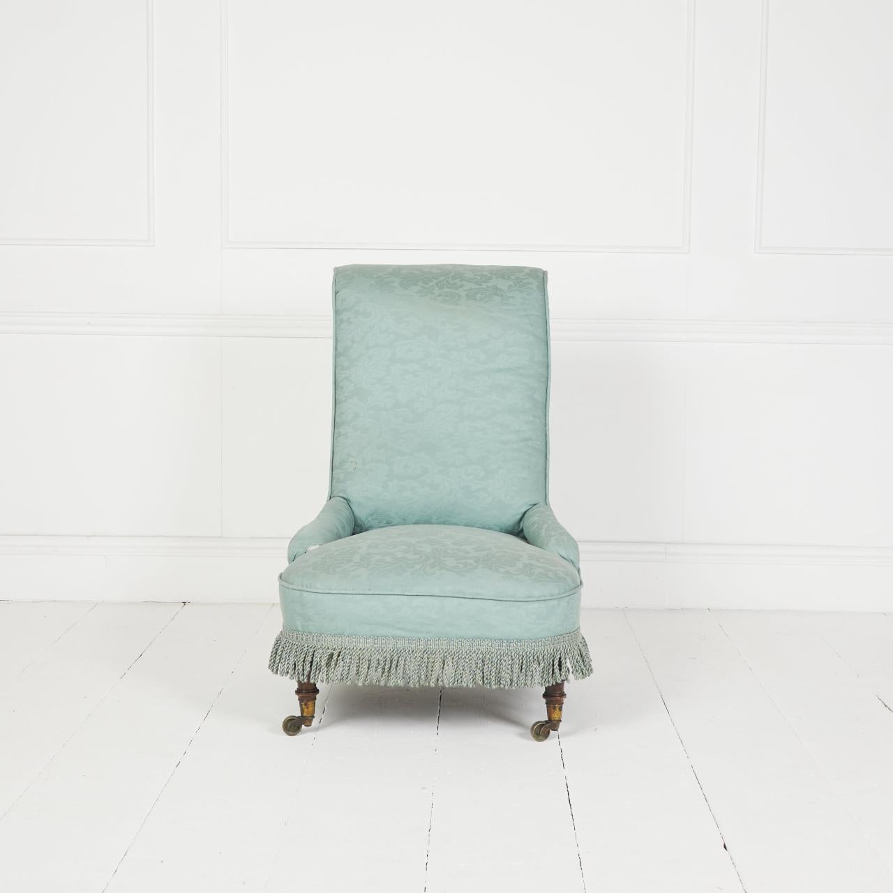 Anglais Ancienne chaise de chambre Howard & Sons à pantoufles en vente