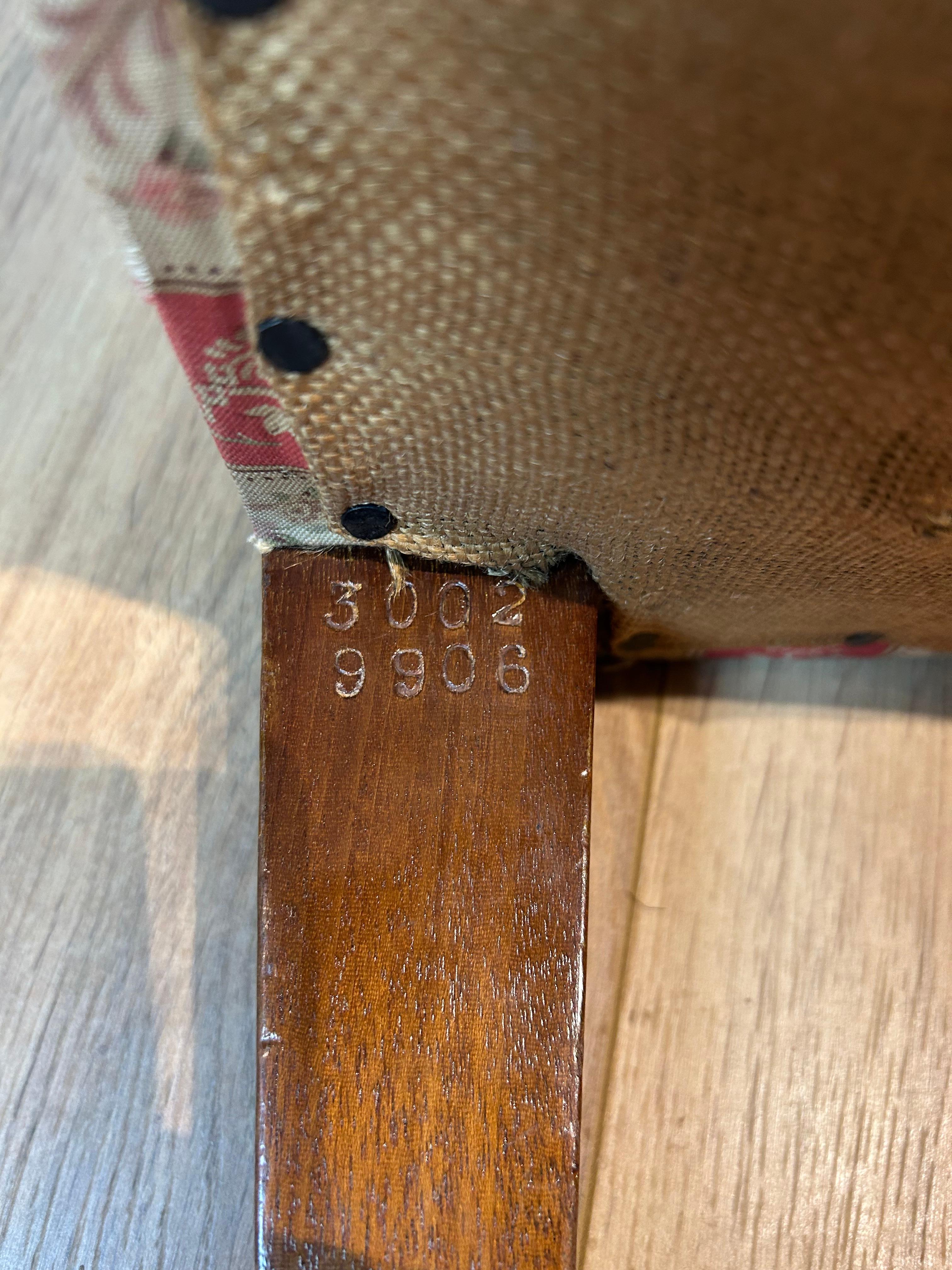 19th Century Antique Howard & Sons Upholstered Stool For Sale