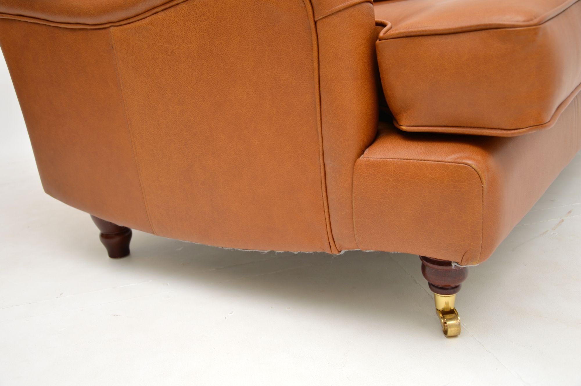 Antique Howard Style Leather Sofa 1