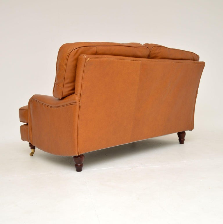 Antique Howard Style Leather Sofa For Sale at 1stDibs